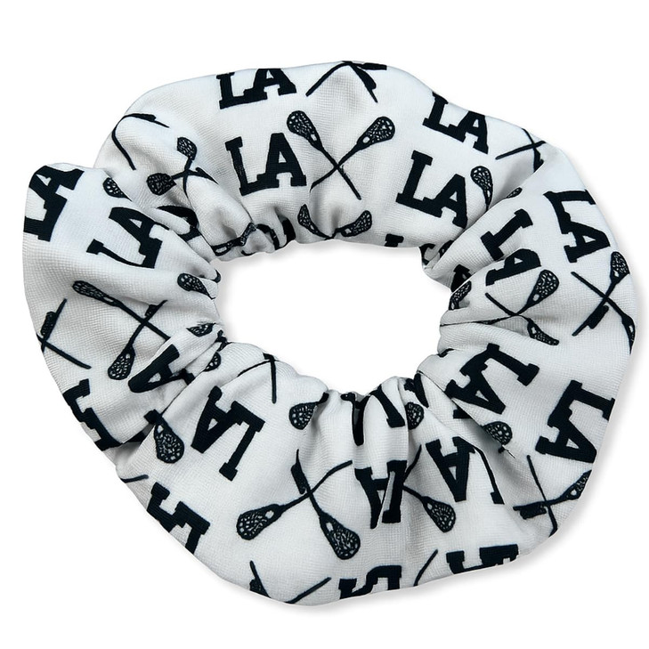 Lacrosse Scrunchie Girls Lacrosse Hair Accessories Lacrosse No Crease Premium White Lax Velvet Hair Scrunchies