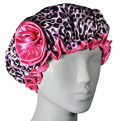 Kella Milla Stylish Satin Shower Cap, Pink Leopard online at globaldelivered
