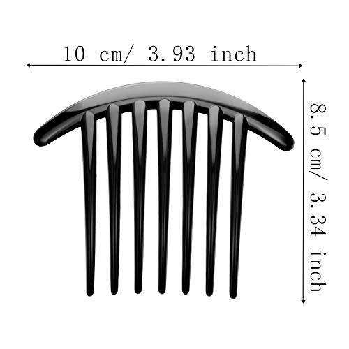 20 Pieces 7 Tooth French Style Twist Comb Plastic Hair Side Combs Hair Accessory for Women Black and Brown