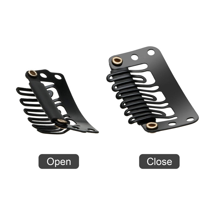 100 Pieces Snap Clips for Wigs Hair Extensions and DIY 32 mm UShape Metal Clips with Soft Rubber Stainless Steel 6 Teeth