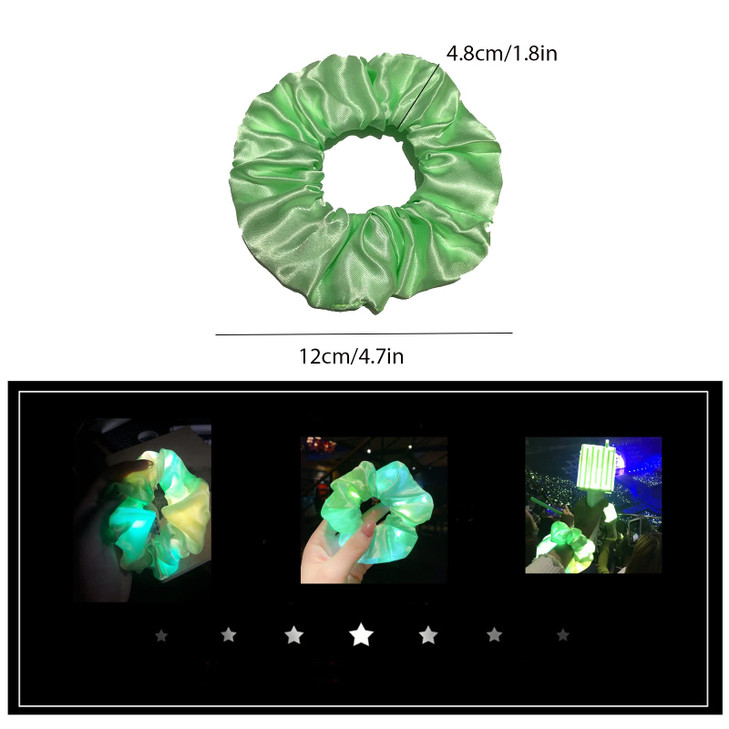 LED Scrunchies 6 Pcs Light up Glow Hairbands Neon Accessories with 3 Light Modes for Girls Women Festival Accessories Ch