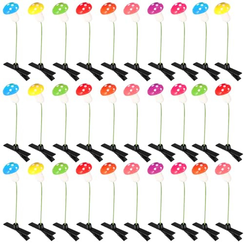 Luinabio 30 Pcs Bean Sprout Hair Clips Rave Mixed Style Plant Hairpins Hair Accessories for Party IrishMushroom