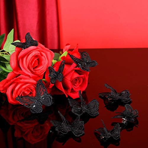 WILLBOND 18 Pcs Butterfly Hair Clip Lace Bows Doublesided Embroidery Butterfly Hair Barrettes Accessories for Women Wedd