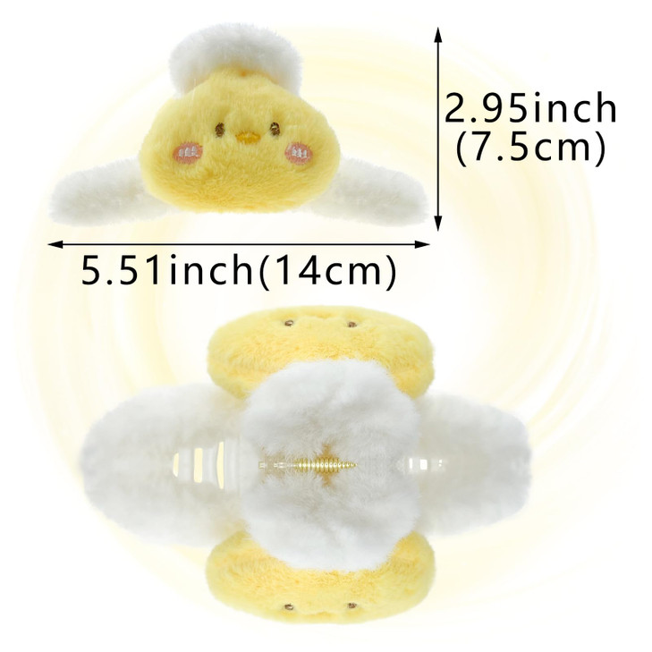 4 Pack Fluffy Plush Animal Hair Clips for Long and Thick Hair Styling Cute Barrettes Jaw Clamps and Accessories for Wome