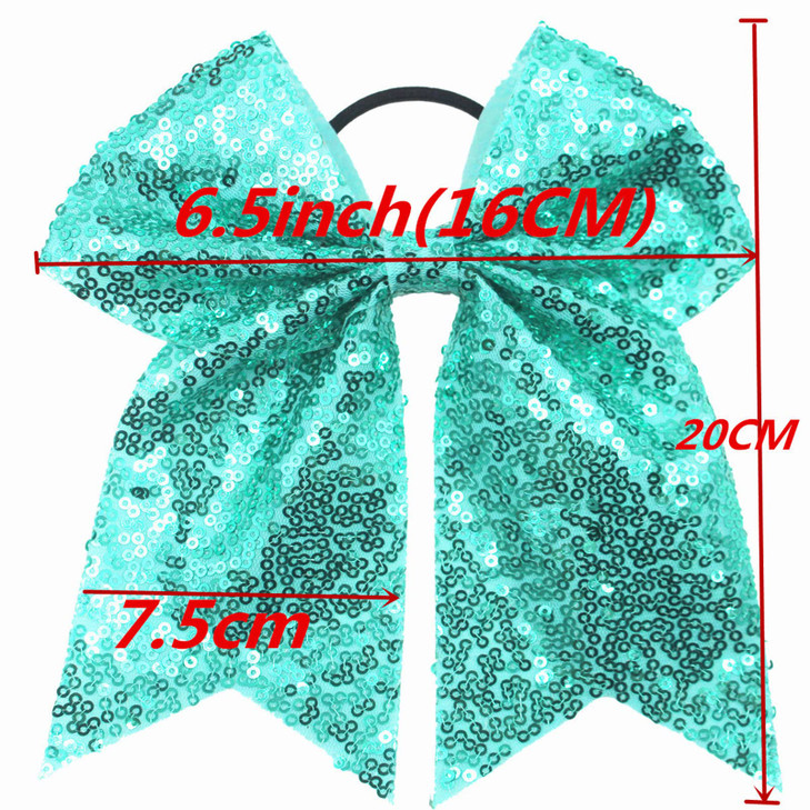 65 Inches Sequins Hair Bows Elastic Hair Tie Ribbon Large Cheer Bow Ponytail Holder for Women Girls Kids Teens