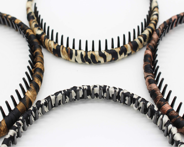 JOBAND Leopard Print hairbandshair Headbands for womenFashion Hair AccessoriesNonslip Resin comb teeth hair hoop Pack of