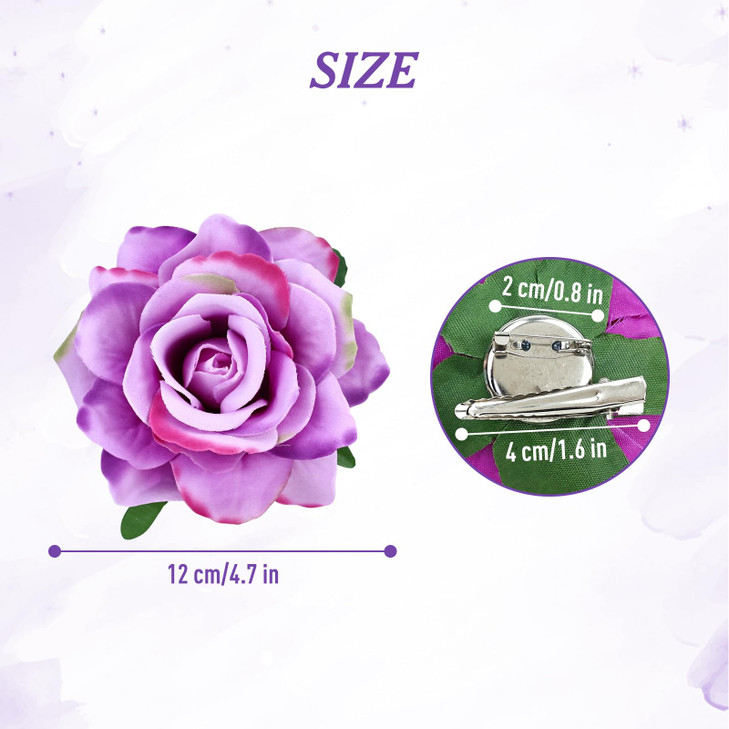 inSowni 16 Pack Realistic Big Rose Flower Hair Clips Pins Barrettes Brooches Accessories for Women Girls Teens Brides 16