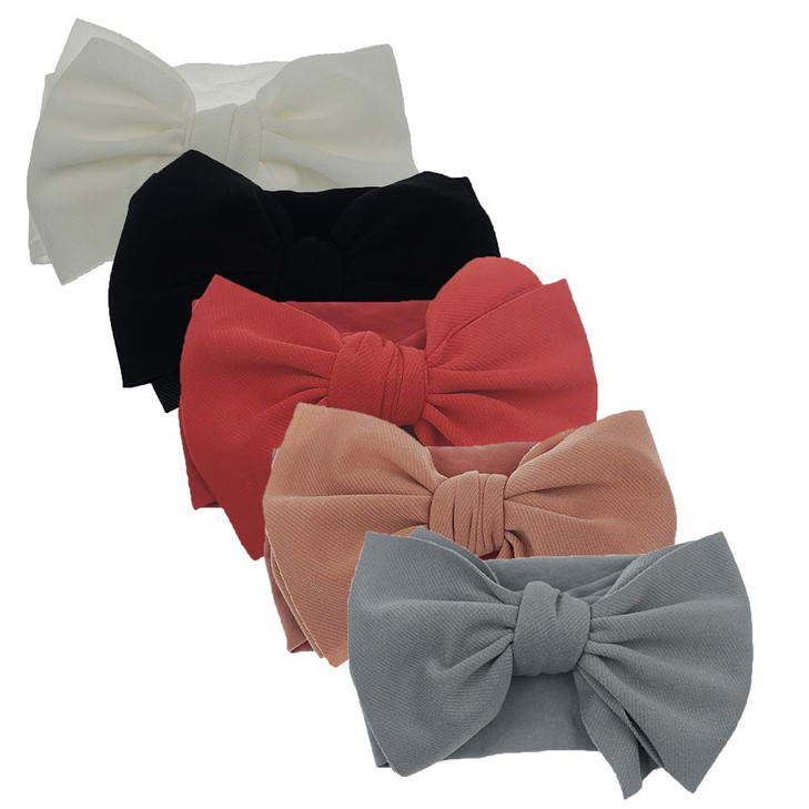 KIDOCHEESE Hairband Baby Girl Bows Nylon Headbands with Bows Handmade Hairbands Elastics Hair Accessories for Newborn In