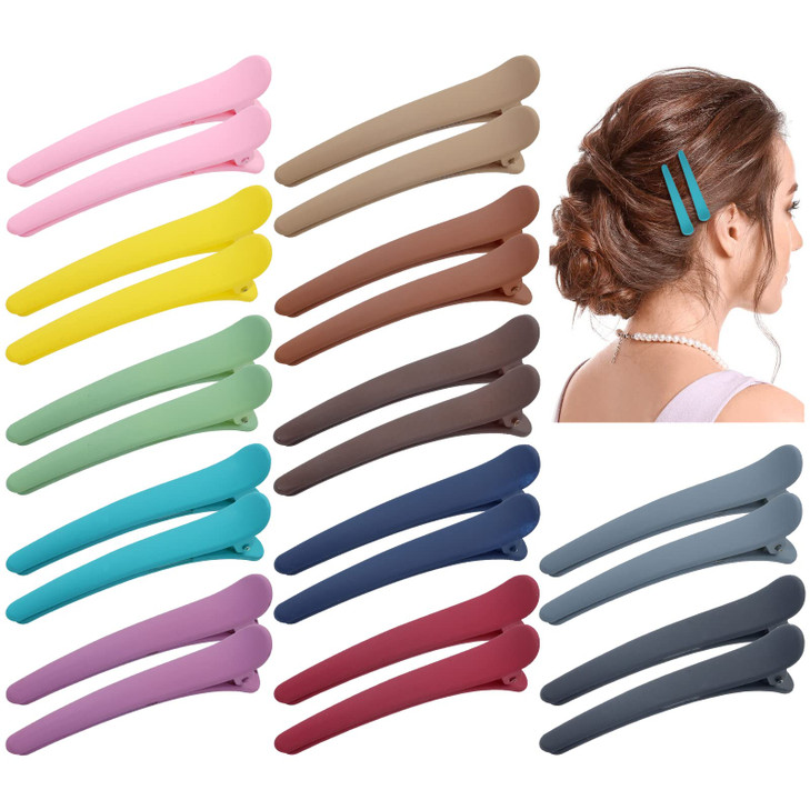Dizila 24 Pack12 Pairs 3 Plastic Matte Hair Clips for Styling Sectioning Salon Duckbill Alligator Hair Clips NonSlip Hai