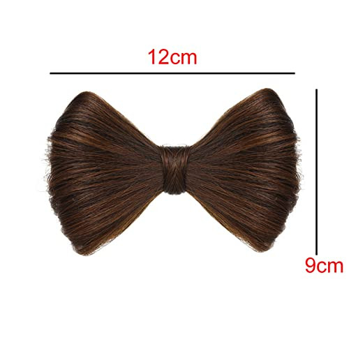 2Pcs Bowknot Wig Clips with Fake Hair Buns for Party Hair Styling Decorative Barrette Hairpieces and Accessories for Wom