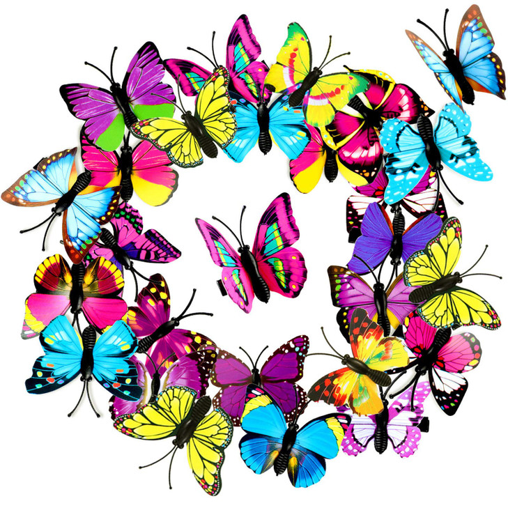 Boao 24 Pieces Butterfly Hair Clips 3D Colorful Barrettes Hair Accessories Halloween for Women Party Favors