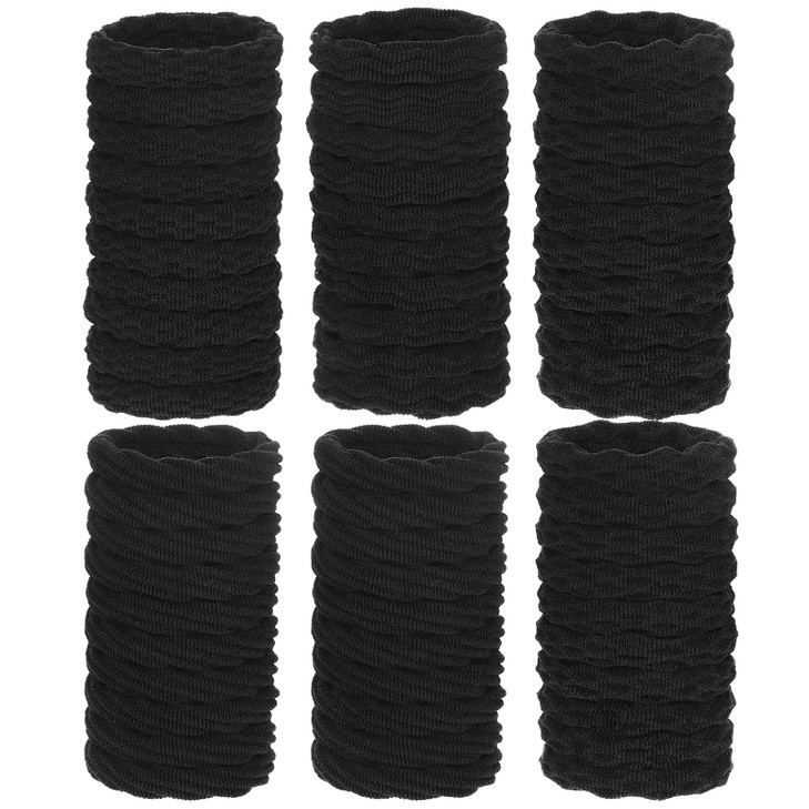 WILLBOND 60 Pieces Seamless Hair Ties Ponytail Holders Cotton No Crease Hair Band for Womengirlthick Heavy and Curly Hai