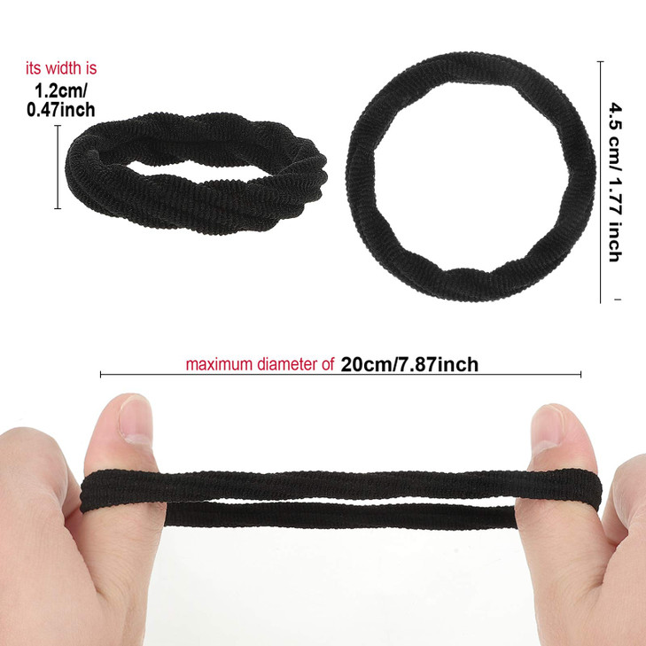 WILLBOND 60 Pieces Seamless Hair Ties Ponytail Holders Cotton No Crease Hair Band for Womengirlthick Heavy and Curly Hai