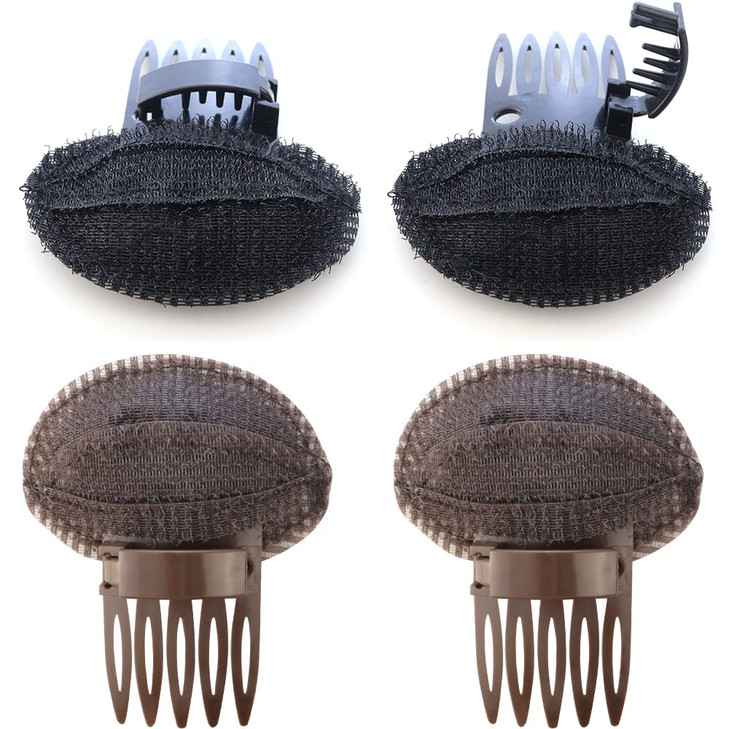 TCOTBE 4 Pcs Womens Puff Hair Volume Base Styling Tool Invisible Sponge Inserts with Comb for Voluminous Bangs and Front
