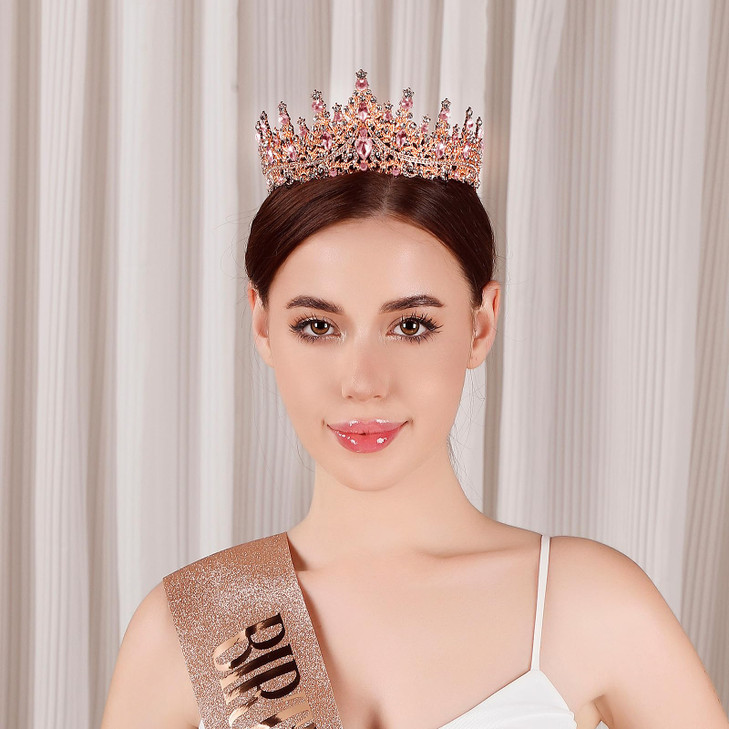 Tiara for Women Crystal Queen Crowns Rhinestone Princess Tiaras Royal Hair Accessories Perfect for Birthday Decorations