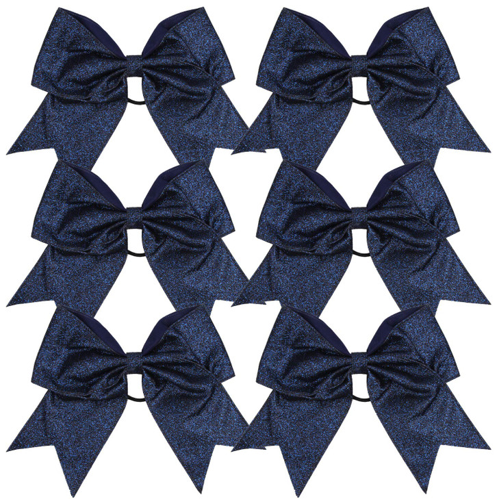 Cheerleader Bows Cheerleading 8 inch Sparkle Glitter Ponytail Holder Hair Tie School for High School College Girl Team S
