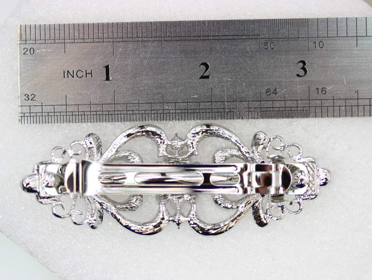 Faship Gorgeous Blue Crystal Floral Hair Barrette