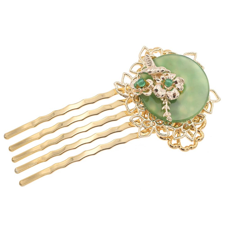 MIAO WU Chinese Traditional Women Flower Metal Hair Side Clip CombHair Styling Making Accessories for Hanfu Costume Brid