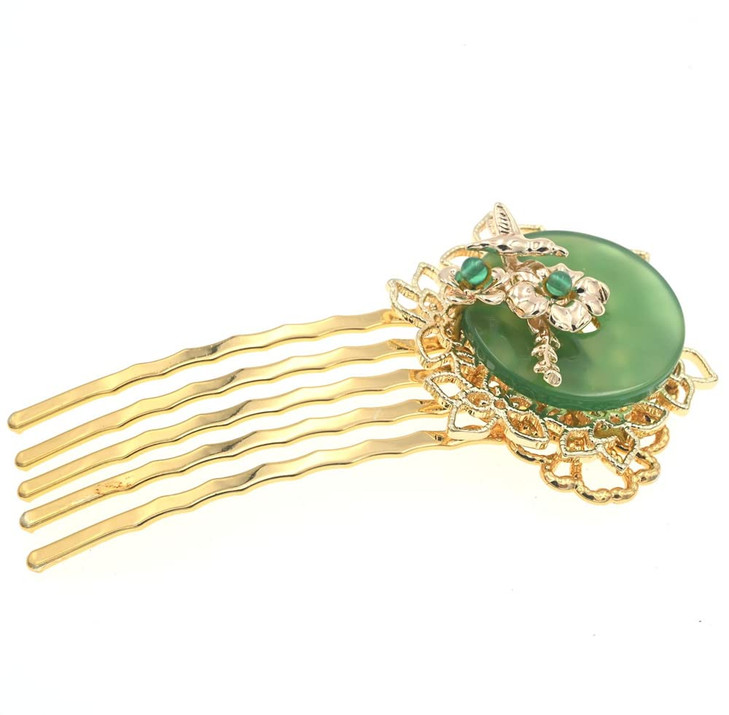 MIAO WU Chinese Traditional Women Flower Metal Hair Side Clip CombHair Styling Making Accessories for Hanfu Costume Brid
