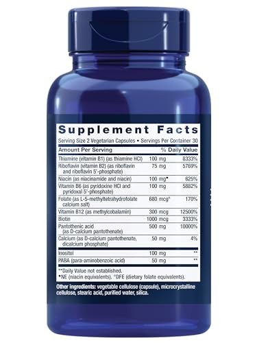 Life Extension BioActive Complete B-Complex, Heart, Brain and Nerve Support, Healthy Energy, Metabolism, Complete B Complex, 60 Vegetarian Capsules