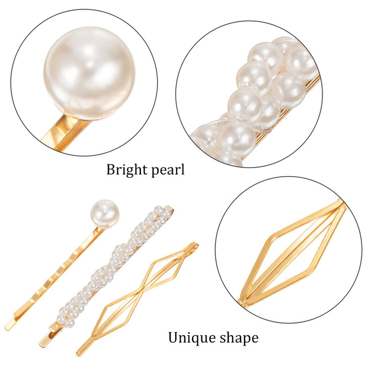 Yaomiao 17 Pieces Gold Hair Pins Set Geometric Bobby Pin Barrettes Metal Gold Decorative Styling Jewelry Hair Clamps Acc