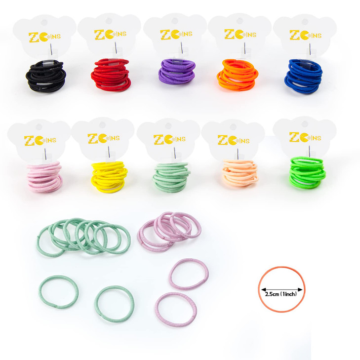 ZCOINS Baby Hair Ties for Thin Hair Ponytail Holder for Newborn Girls Toddler Rubber Bands for Hair Multicolor 100pcs