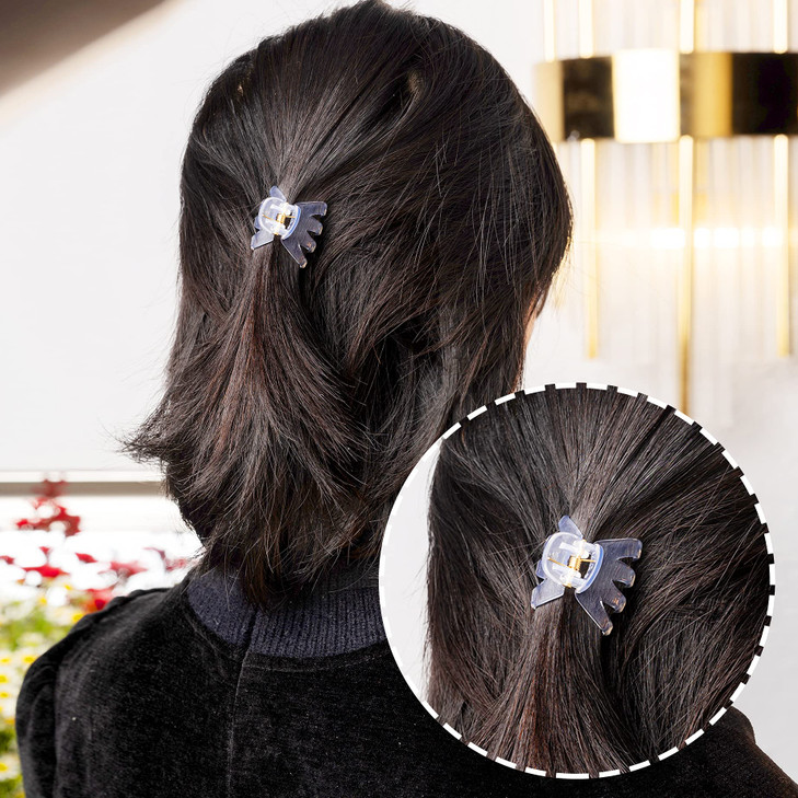 Cobahom 12 Pack Small Plastic 12 Inch NoSlip Mini Clips for Thin Hair Styling Accessories for Women and Girls White