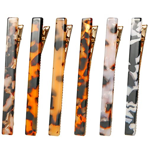 Cobahom Tortoise Shell Leopard Duckbill Acrylic Hair Clips and Barrettes for Women Girls Thick or Thin Hair Halloween