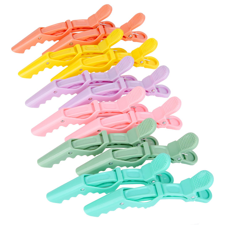 HHLL Hair clips for Styling 12 pcs Wide Teeth DoubleHinged Design Alligator Styling Sectioning Clips of Professional Hai