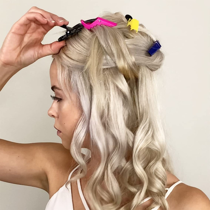 HHLL Hair Clips for Women Wide Teeth DoubleHinged Design Alligator Styling Sectioning Clips of Professional Hair Salon Q