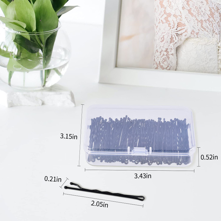 MORGLES 120Pcs Bobby Pins Black 2Inches Bobby Hair Pins Bulk with Box for Women Girls
