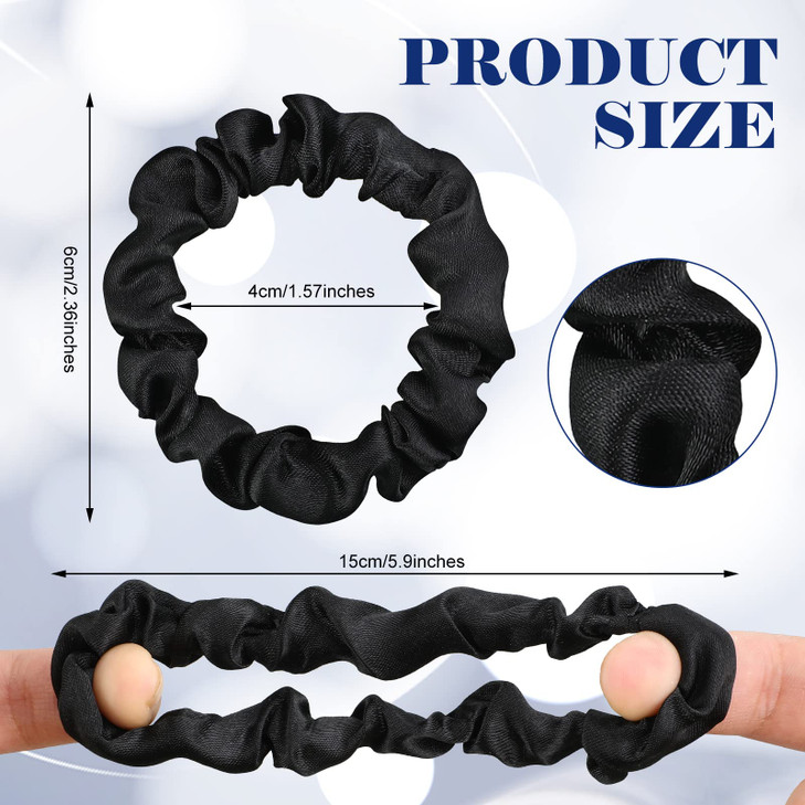 WILLBOND 30 Pcs Small Satin Silk Scrunchies Bulk for Women Thin Hair Ties Mini Scrunchy Bands Skinny Ponytail Holders fo