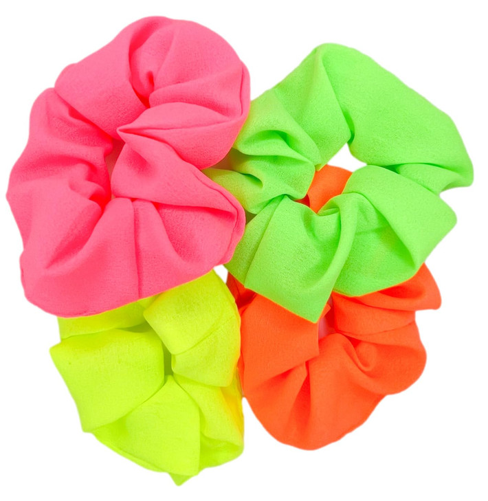 80s Neon Hair Scrunchies Elastic Hair Bands and Ponytail Holders Hair Accessories for 80s Party Outfits and Workout Cost