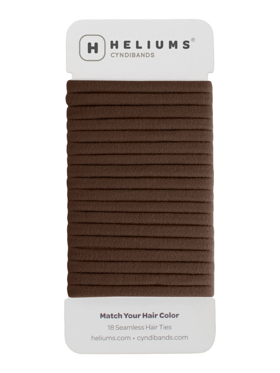Heliums Thin Seamless Hair Ties Dark Brown 6mm Nylon No Damage Ponytail Holders 175 Inch Medium Hold for Thin to Normal