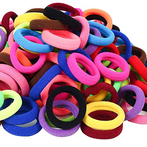 QRTVI 120 Pcs Baby Hair Ties Cotton Toddler Hair Ties for Girls and Kids Multicolor Small Seamless Hair Bands Elastic Po