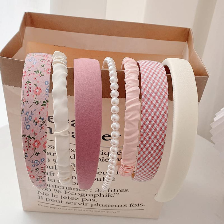 Ooosonlu Fashion Headbands Set Girls Women Pearl Hairbands Nonslip Different Patterns