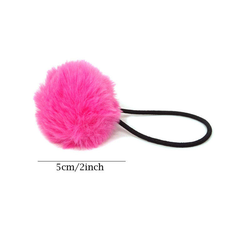 Honbay Hair Ties 12PCS Korean Cute Pom Pom Ball Elastic Hair Ties PomPom Hair Bands Seamless Hair Ropes Ponytail Holders