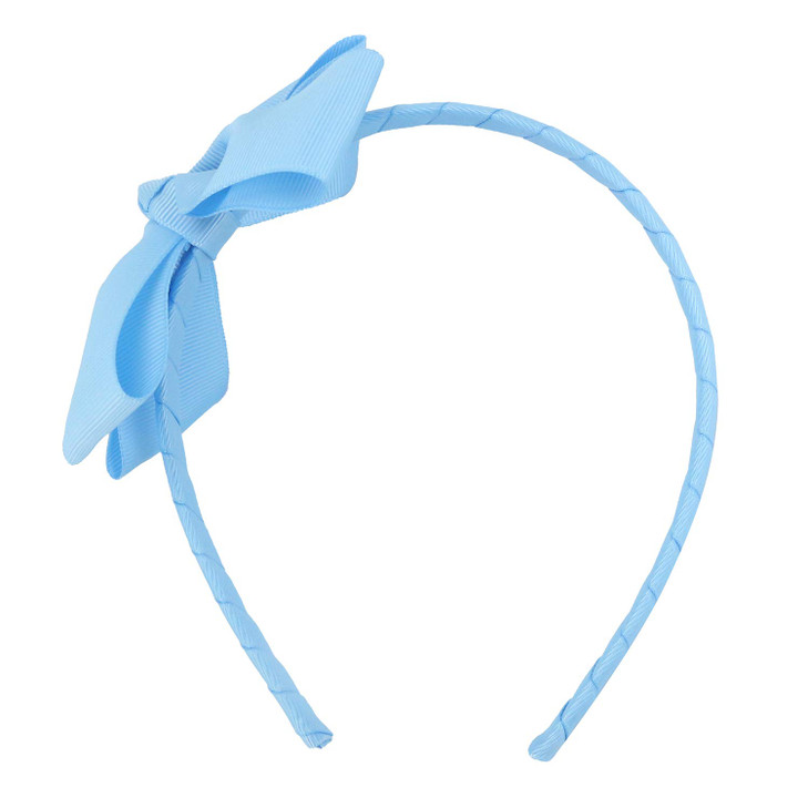 Midi Ribbon Fashion Baby Blue Headband with Big Bow for Girls Toddlers Grosgrain Ribbon Hair Hoop for Party Cosplay Cost