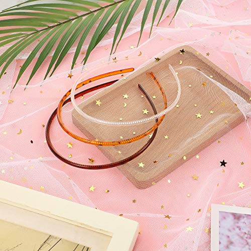WILLBOND 6 Pieces Plastic Headbands for Women Thin Headband with Teeth Plain Head Bands for Halloween Christmas Womens H