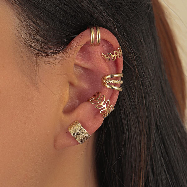20 Pcs Gold Silveer Hair Braids Dreadlock NonPiercing Ear Clip Beard Beads Cuffs Clip Hair for Women Men Hair Accessorie