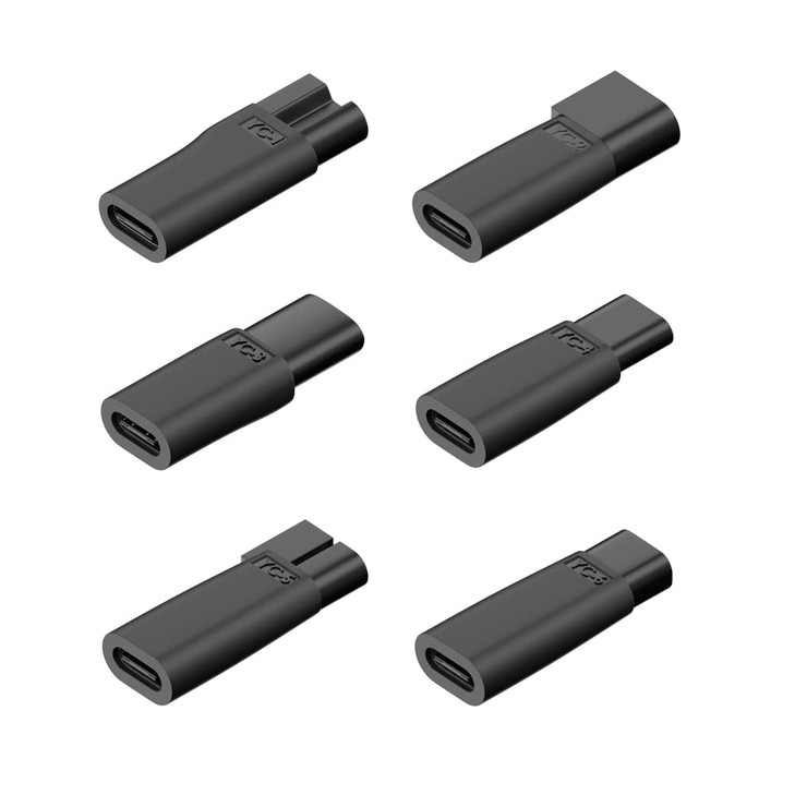 xiwai 6 Pack USBC Female to 2Pin Power DC 5V Charger Connector Replacement Kit USB Adapter for Beard Trimmers Electric H