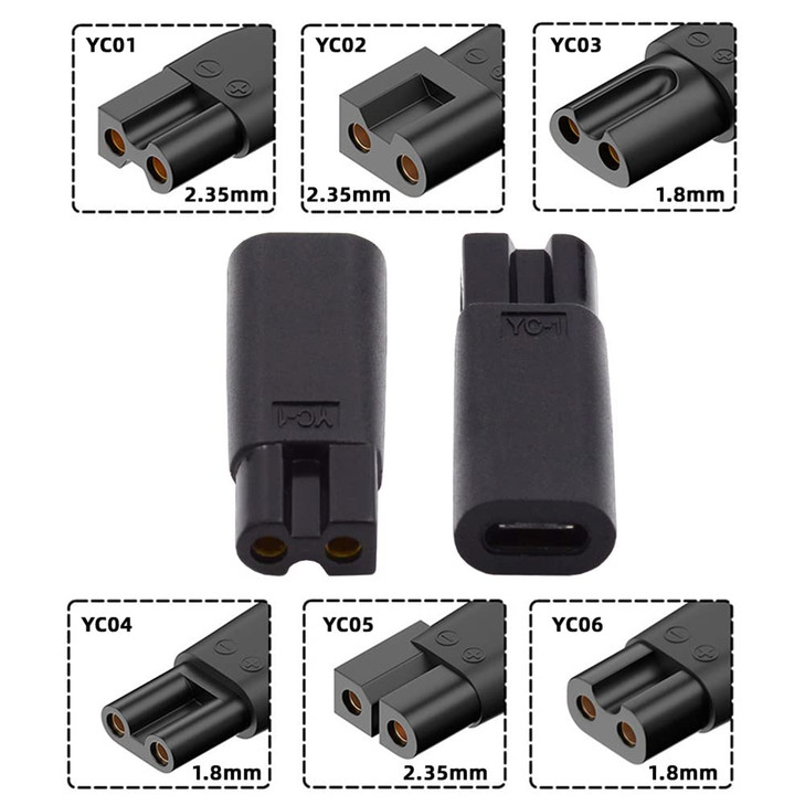 xiwai 6 Pack USBC Female to 2Pin Power DC 5V Charger Connector Replacement Kit USB Adapter for Beard Trimmers Electric H