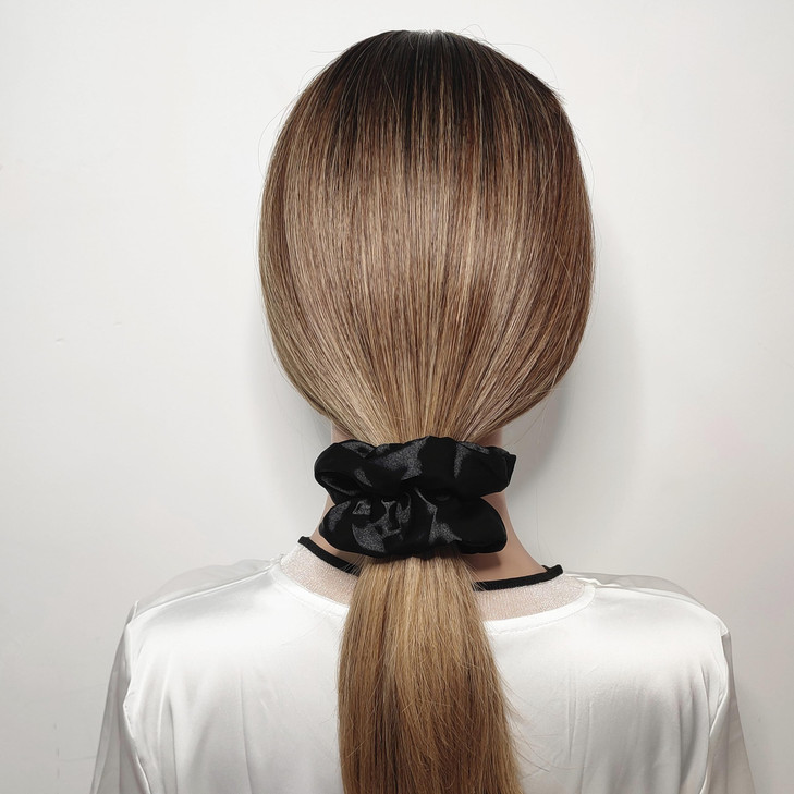 Sufermoe 6 Pcs Satin Silk Hair Scrunchies Hair Accessories Soft Hair Ties for Women and Girls 45 Inch Black