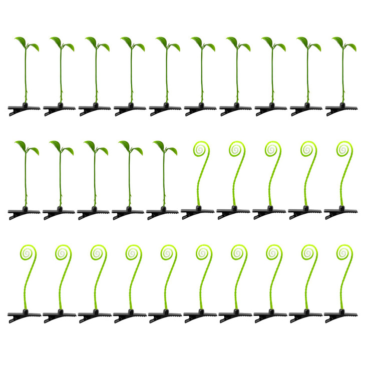 30Pcs Bean Sprout Hair Clips Set Cute Green Plant Hair Barrettes for Women Girls and Kids Funny Grass Hairpins for Schoo