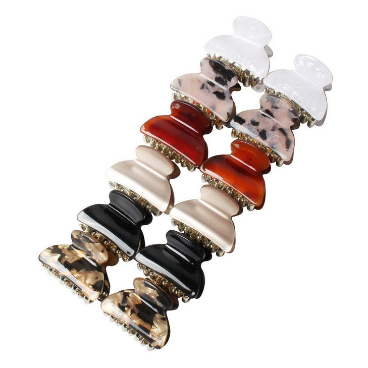 157 inch Floral Printed Small Acrylic Hair Claw Clips for Girls and WomenPlastic NoSlip Grip Jaw Hair Clip Hair Jaw Clam