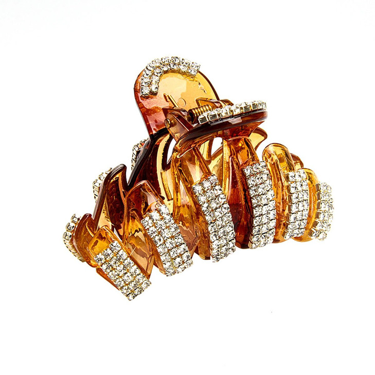 Exquisite Acrylic Rhinestones Large Fancy Hair Claw Clip Women Lady Elegant Crystal Jaw Clips Hairpin for Thick Hair Bro