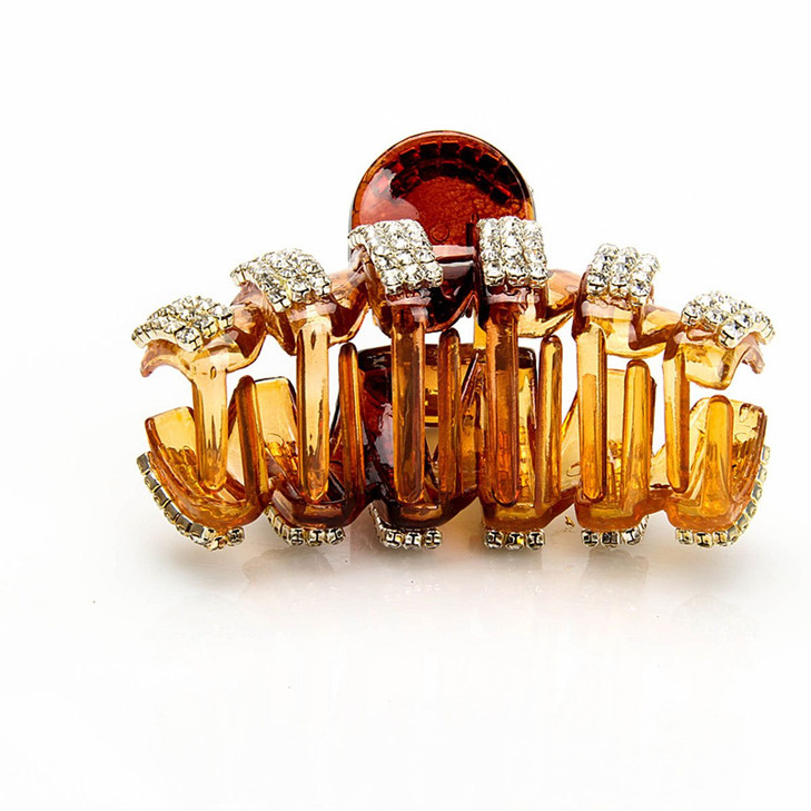 Exquisite Acrylic Rhinestones Large Fancy Hair Claw Clip Women Lady Elegant Crystal Jaw Clips Hairpin for Thick Hair Bro