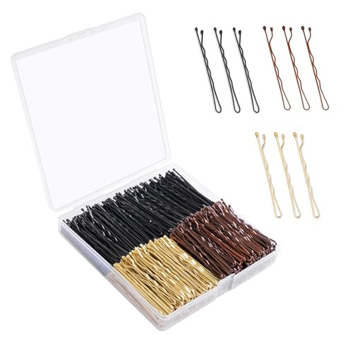 Bobby Pins 360 Pcs Brown Blonde Black Hair 2 Inch Premium Secure Hold Bulk with Storage Box Women Girls Styling