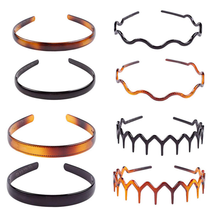 Suoirblss Plastic Tooth Hair Comb Headband Hard Headbands Ribbon Hairband Women Men Hair Accessory style02