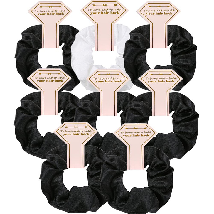 Hasoar Satin Bridesmaid Scrunchies 12 pack Proposal Gifts Elastics Hair Ties Scrunchies Bachelorette Party Favors Satin